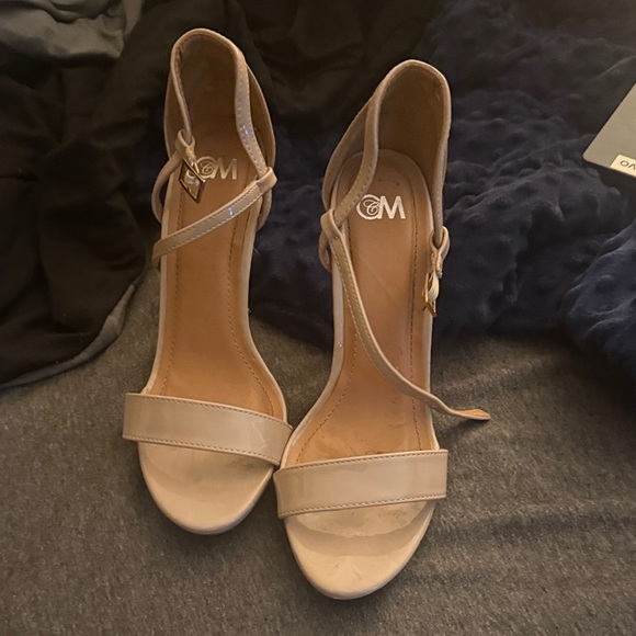 Shoes - Women's Beige Strappy Heels